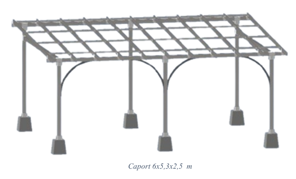 CARPORT - STRUCTURA METALICA CU CONECTORI 2 LOCURI