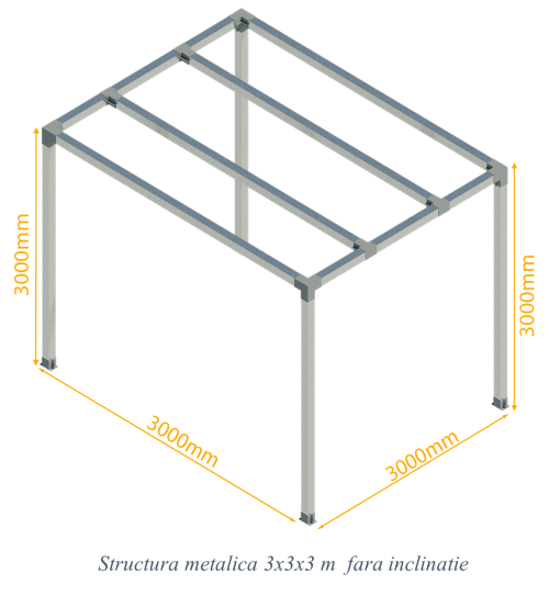 STRUCURA METALICA CU CONECTORI METALICI 3X3X3